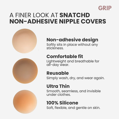 Snatchd GRIP Nipple Covers (Non-Adhesive)